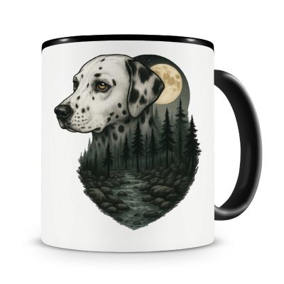 Tasse mit dem Motiv Dalmatiner im Mondlicht