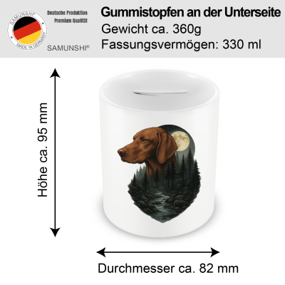 Spardose mit dem Motiv Magyar Vizsla im Mondlicht - Ansicht 2