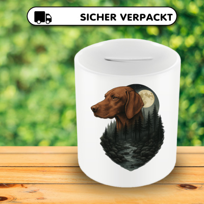 Spardose mit dem Motiv Magyar Vizsla im Mondlicht - Ansicht 4