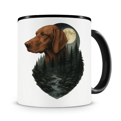 Tasse mit dem Motiv Magyar Vizsla im Mondlicht