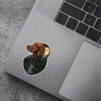 Magyar Vizsla im Wald Aufkleber Bunt - Ansicht 7