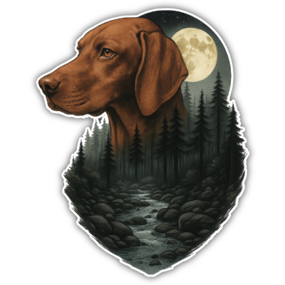 Wandtattoo  Magyar Vizsla im Mondlicht 