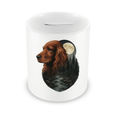 Spardose mit dem Motiv Cocker Spaniel im Mondlicht