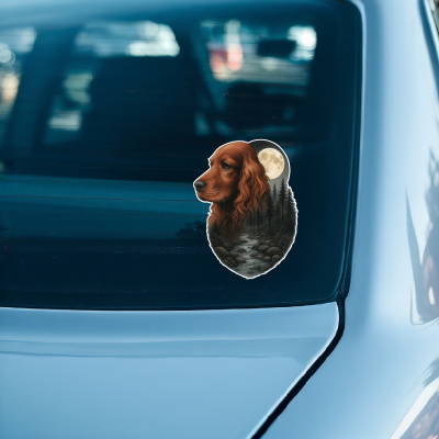 Cocker Spaniel im Wald Aufkleber Bunt - Ansicht 3