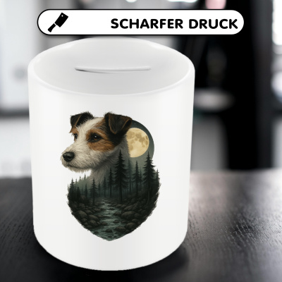 Spardose mit dem Motiv Parson Russell Terrier im Mondlicht - Ansicht 5