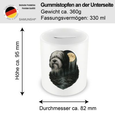 Spardose mit dem Motiv Tibet Terrier im Mondlicht - Ansicht 2