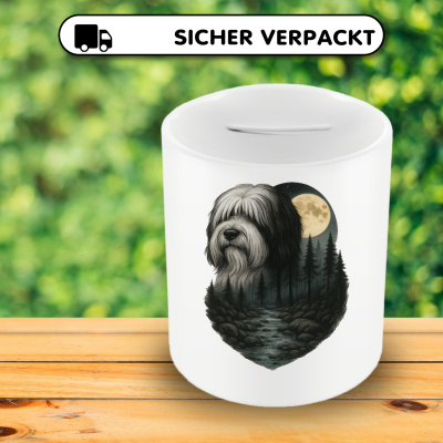 Spardose mit dem Motiv Tibet Terrier im Mondlicht - Ansicht 4