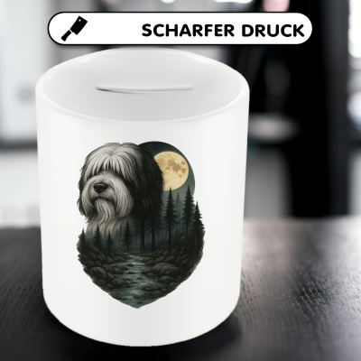 Spardose mit dem Motiv Tibet Terrier im Mondlicht - Ansicht 5