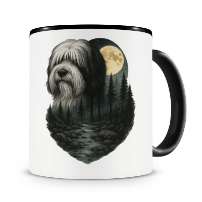 Tasse mit dem Motiv Tibet Terrier im Mondlicht