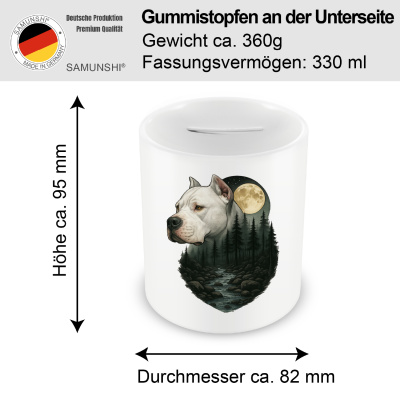 Spardose mit dem Motiv Dogo Argentino im Mondlicht - Ansicht 2
