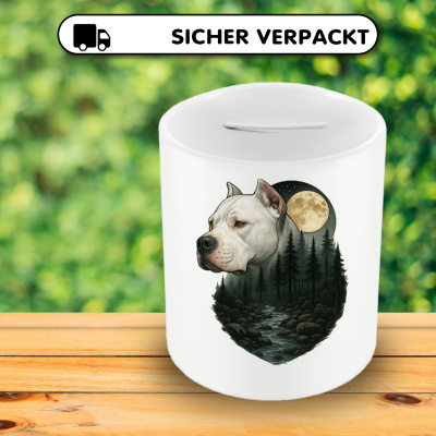 Spardose mit dem Motiv Dogo Argentino im Mondlicht - Ansicht 4