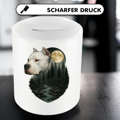 Spardose mit dem Motiv Dogo Argentino im Mondlicht - Ansicht 5