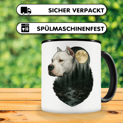 Tasse mit dem Motiv Dogo Argentino im Mondlicht - Ansicht 4
