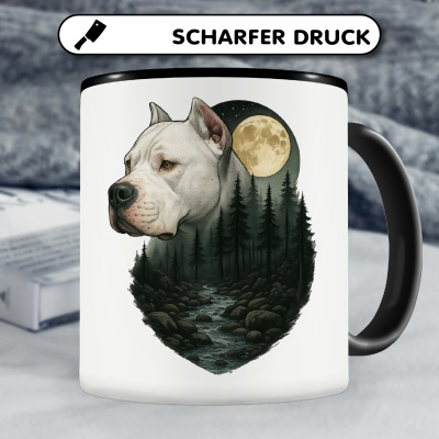 Tasse mit dem Motiv Dogo Argentino im Mondlicht - Ansicht 5