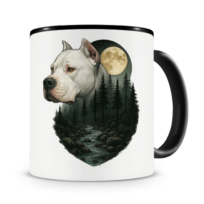 Tasse mit dem Motiv Dogo Argentino im Mondlicht