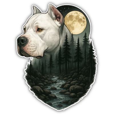 Wandtattoo  Dogo Argentino im Mondlicht 
