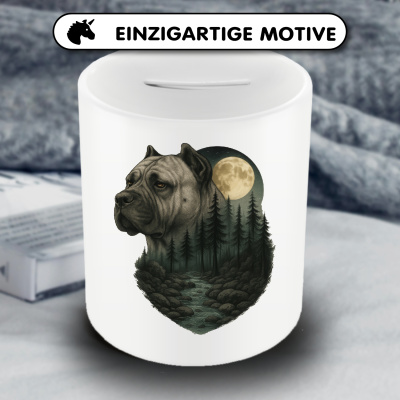Spardose mit dem Motiv Dogo Canario im Mondlicht - Ansicht 3