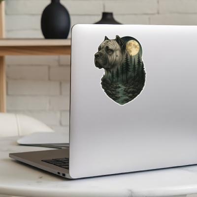 Dogo Canario im Wald Aufkleber Bunt - Ansicht 5