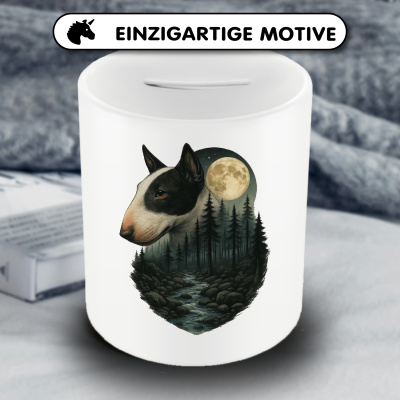 Spardose mit dem Motiv Bullterrier im Mondlicht - Ansicht 3