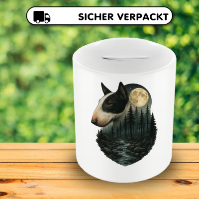 Spardose mit dem Motiv Bullterrier im Mondlicht - Ansicht 4