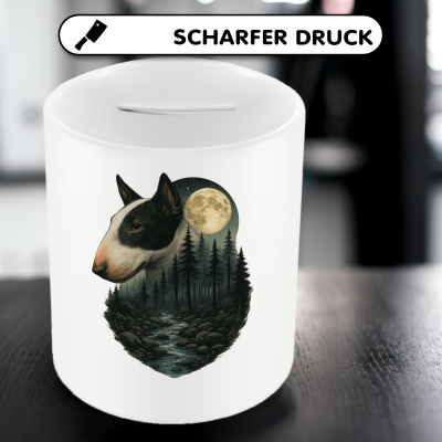 Spardose mit dem Motiv Bullterrier im Mondlicht - Ansicht 5