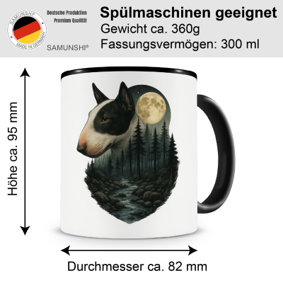 Tasse mit dem Motiv Bullterrier im Mondlicht - Ansicht 2