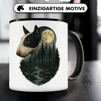Tasse mit dem Motiv Bullterrier im Mondlicht - Ansicht 3