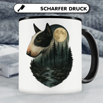Tasse mit dem Motiv Bullterrier im Mondlicht - Ansicht 5