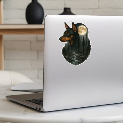 Zwergpinscher im Wald Aufkleber Bunt - Ansicht 5