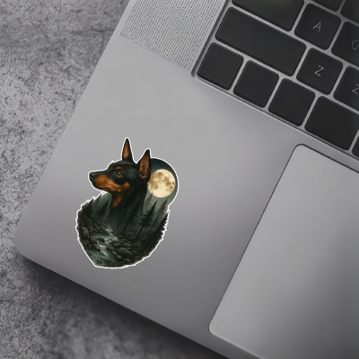 Zwergpinscher im Wald Aufkleber Bunt - Ansicht 7