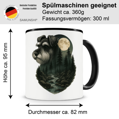 Tasse mit dem Motiv Zwergschnauzer im Mondlicht - Ansicht 2