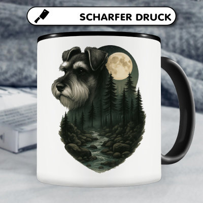 Tasse mit dem Motiv Zwergschnauzer im Mondlicht - Ansicht 5