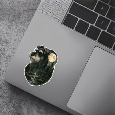 Zwergschnauzer im Wald Aufkleber Bunt - Ansicht 7