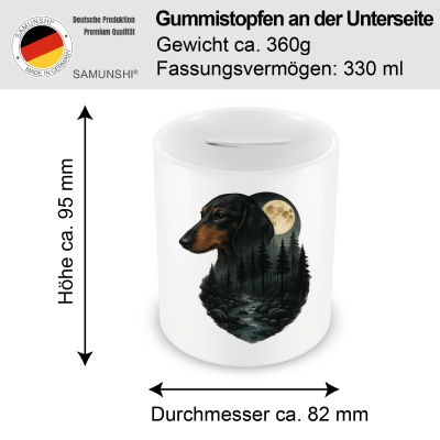 Spardose mit dem Motiv Dackel im Mondlicht - Ansicht 2