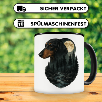 Tasse mit dem Motiv Dackel im Mondlicht - Ansicht 4