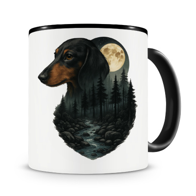 Tasse mit dem Motiv Dackel im Mondlicht