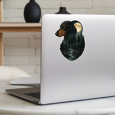 Dackel im Wald Aufkleber Bunt - Ansicht 5