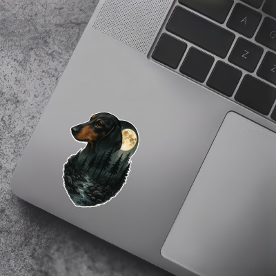 Dackel im Wald Aufkleber Bunt - Ansicht 7