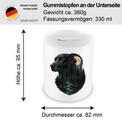 Spardose mit dem Motiv Labrador Retriever im Mondlicht - Ansicht 2