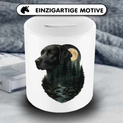Spardose mit dem Motiv Labrador Retriever im Mondlicht - Ansicht 3