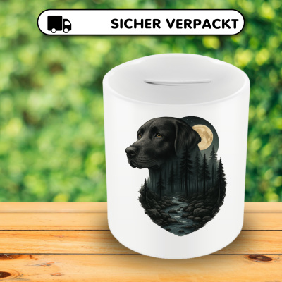 Spardose mit dem Motiv Labrador Retriever im Mondlicht - Ansicht 4