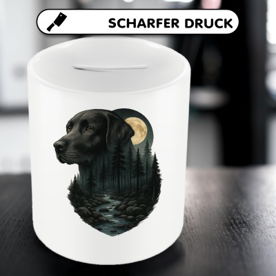 Spardose mit dem Motiv Labrador Retriever im Mondlicht - Ansicht 5