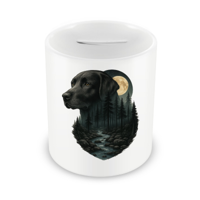 Spardose mit dem Motiv Labrador Retriever im Mondlicht