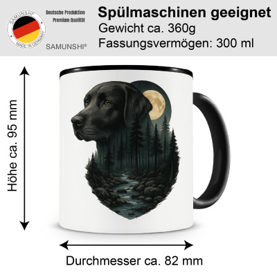 Tasse mit dem Motiv Labrador Retriever im Mondlicht - Ansicht 2