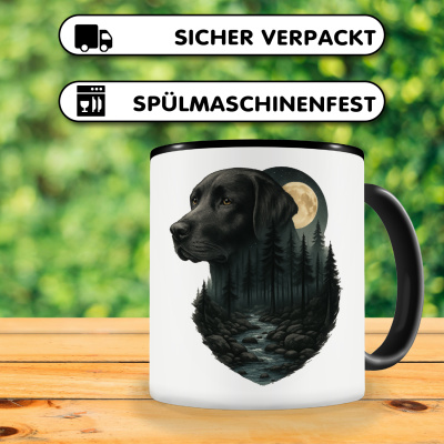 Tasse mit dem Motiv Labrador Retriever im Mondlicht - Ansicht 4