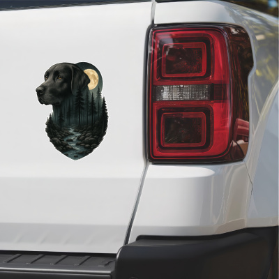 Labrador Retriever im Wald Aufkleber Bunt - Ansicht 2