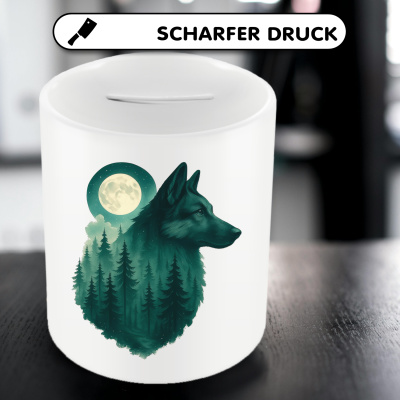 Spardose mit dem Motiv Sch�ferhund im Mondwald - Ansicht 5