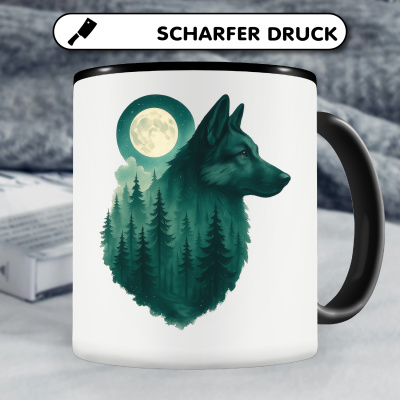 Tasse mit dem Motiv Schferhund im Mondwald - Ansicht 5