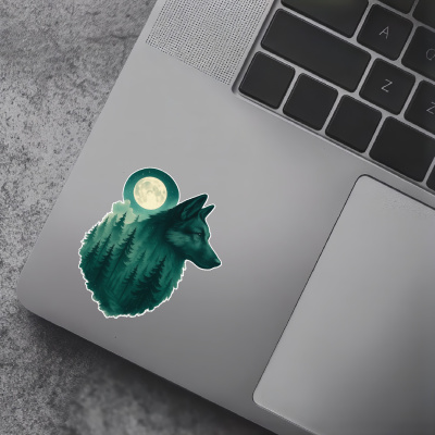 Schferhund im Mondwald Aufkleber Bunt - Ansicht 7