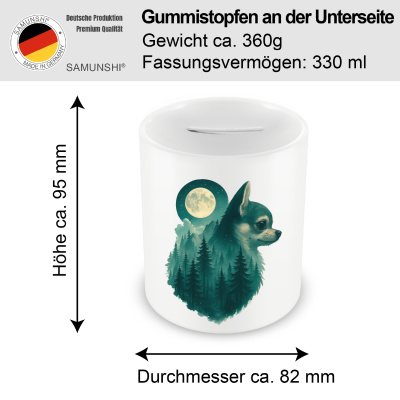 Spardose mit dem Motiv Chihuahua im Mondwald - Ansicht 2